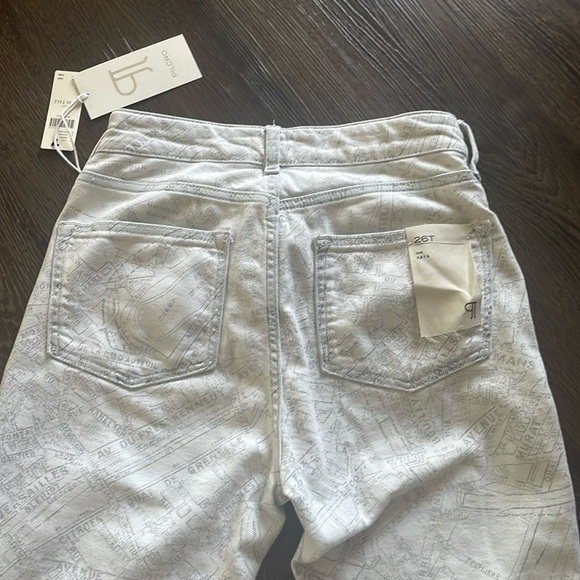 🎆NWT Anthropologie pilcro Yaya crop flare tall 26 map white bleached jeans - Picture 12 of 16